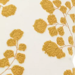 Discount Mustard Yellow Embroidered Floral Throw Pillow Pillows