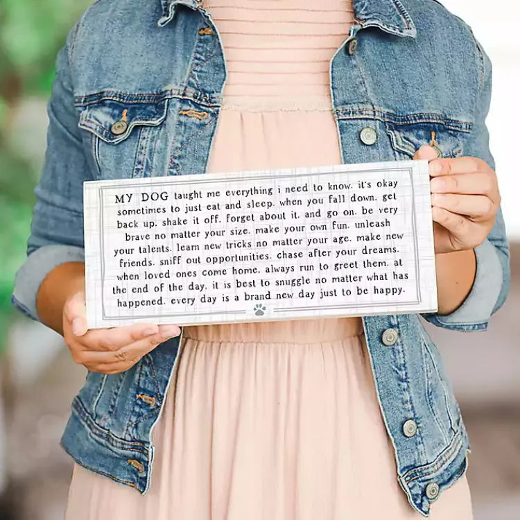 Kirklands Home Wall Quotes & Signs|My Dog Taught Me Everything Wall Plaque