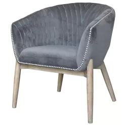 Kirklands Home Accent Chairs|Nadia Velvet Club Chair Gray