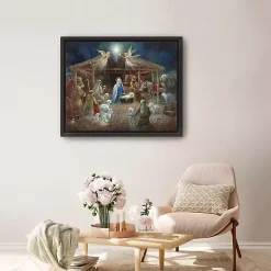 Outlet Nativity at Twilight Framed Canvas Art Print Christmas Art & Wall Decor