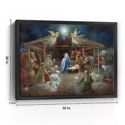 Outlet Nativity at Twilight Framed Canvas Art Print Christmas Art & Wall Decor