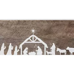 Hot Nativity Silhouette Wood Wall Plaque Christmas Art & Wall Decor