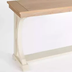 Kirklands Home Console Tables|Natural & Cream Wood Bristol Console Table Tan