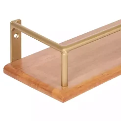 Kirklands Home Shelves|Natural & Gold Rectangle Cameron Shelves, Set of 2