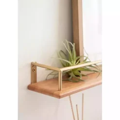 Kirklands Home Shelves|Natural & Gold Rectangle Cameron Shelves, Set of 2