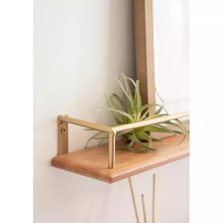 Kirklands Home Shelves|Natural & Gold Rectangle Cameron Shelves, Set of 2