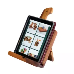 Kirklands Home Kitchen Storage|Natural Acacia Wood Cookbook Holder Brown