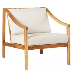 Kirklands Home Outdoor Seating|Natural Acacia Wood Outdoor Club Chair
