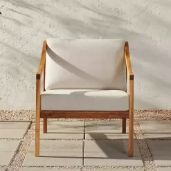 Kirklands Home Outdoor Seating|Natural Acacia Wood Outdoor Club Chair