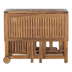 Kirklands Home Outdoor Dining|Natural Acacia Wood 4-pc. Foldable Dining Set