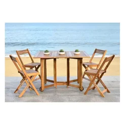 Kirklands Home Outdoor Dining|Natural Acacia Wood 4-pc. Foldable Dining Set