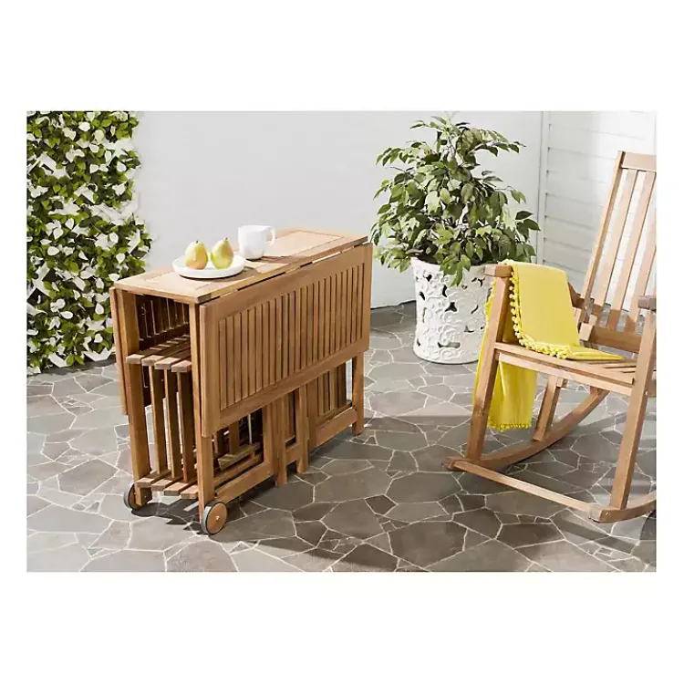 Kirklands Home Outdoor Dining|Natural Acacia Wood 4-pc. Foldable Dining Set