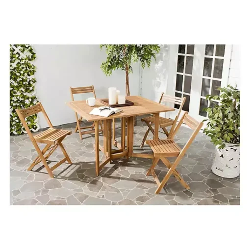 Kirklands Home Outdoor Dining|Natural Acacia Wood 4-pc. Foldable Dining Set