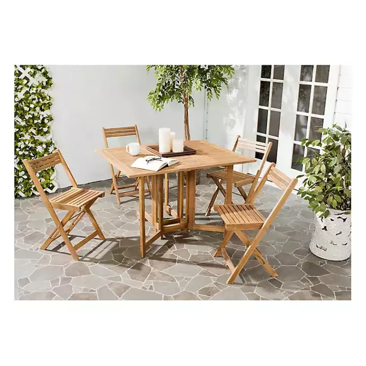 Kirklands Home Outdoor Dining|Natural Acacia Wood 4-pc. Foldable Dining Set