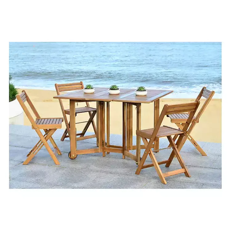 Kirklands Home Outdoor Dining|Natural Acacia Wood 4-pc. Foldable Dining Set