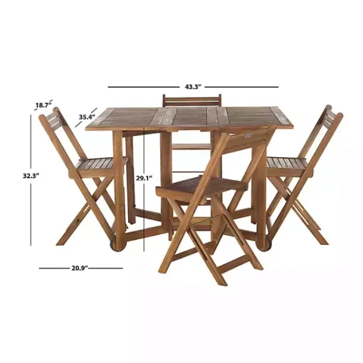 Kirklands Home Outdoor Dining|Natural Acacia Wood 4-pc. Foldable Dining Set