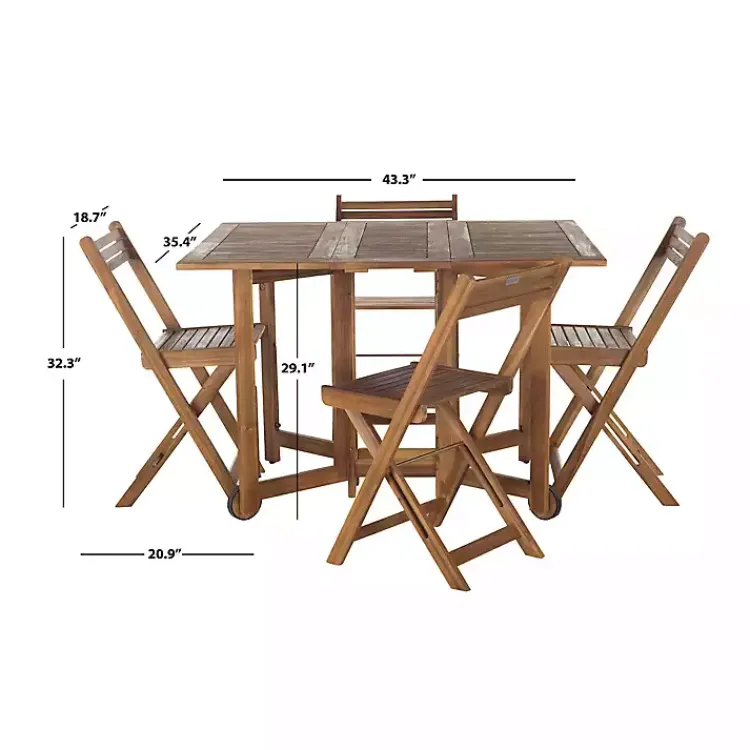 Kirklands Home Outdoor Dining|Natural Acacia Wood 4-pc. Foldable Dining Set
