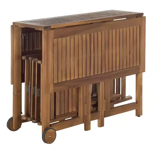 Kirklands Home Outdoor Dining|Natural Acacia Wood 4-pc. Foldable Dining Set