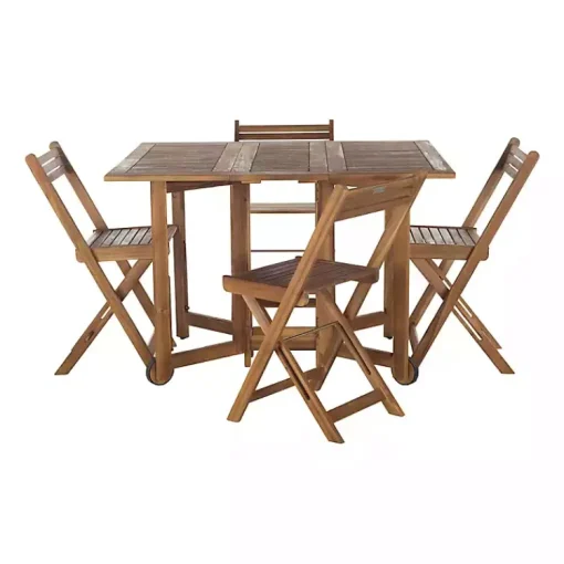 Kirklands Home Outdoor Dining|Natural Acacia Wood 4-pc. Foldable Dining Set