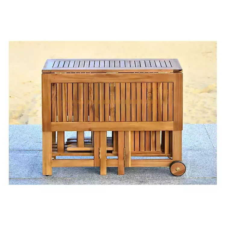 Kirklands Home Outdoor Dining|Natural Acacia Wood 4-pc. Foldable Dining Set