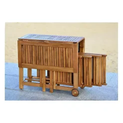 Kirklands Home Outdoor Dining|Natural Acacia Wood 4-pc. Foldable Dining Set