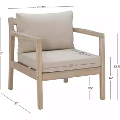 Kirklands Home Outdoor Seating|Natural Acacia Wood 2-pc. Outdoor Accent Chair Set Tan