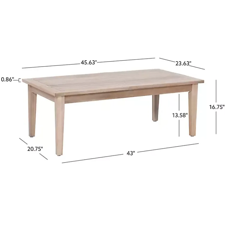 Kirklands Home Outdoor Tables|Natural Acacia Wood Slatted Outdoor Coffee Table Tan