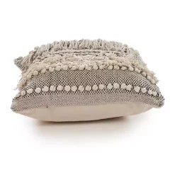 Online Natural and Black Cozy Fringe Pillow Pillows