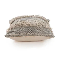 Online Natural and Black Cozy Fringe Pillow Pillows