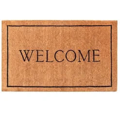 Kirklands Home Doormats|Natural and Black Welcome Doormat, 48x30 in.