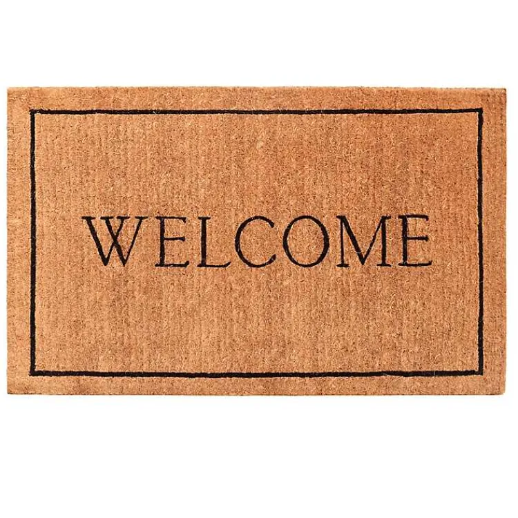 Kirklands Home Doormats|Natural and Black Welcome Doormat, 48x30 in.