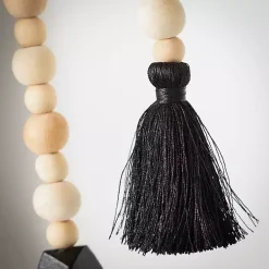 Outlet Natural and Black Wood Bead Garlands, Set of 2 Decorative Accents