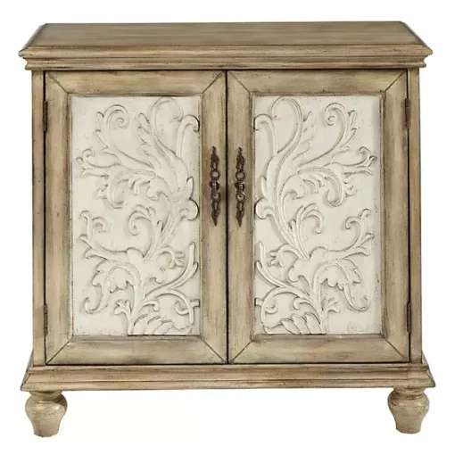 Kirklands Home Cabinets & Sideboards|Natural and Cream Two-Tone Whitt Cabinet Tan