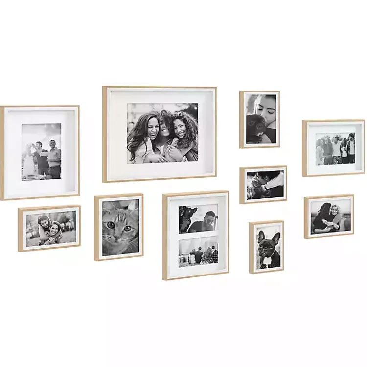 Kirklands Home Gallery Wall Frames|Natural and White 10-pc. Gallery Wall Frame Set