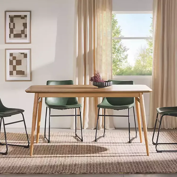Kirklands Home Dining Tables|Natural Ash Wood Mid-Century Modern Dining Table Tan