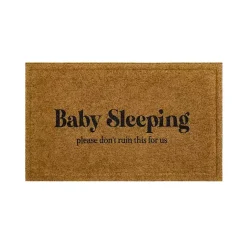 Kirklands Home Doormats|Natural Baby Sleeping Funny Doormat Tan