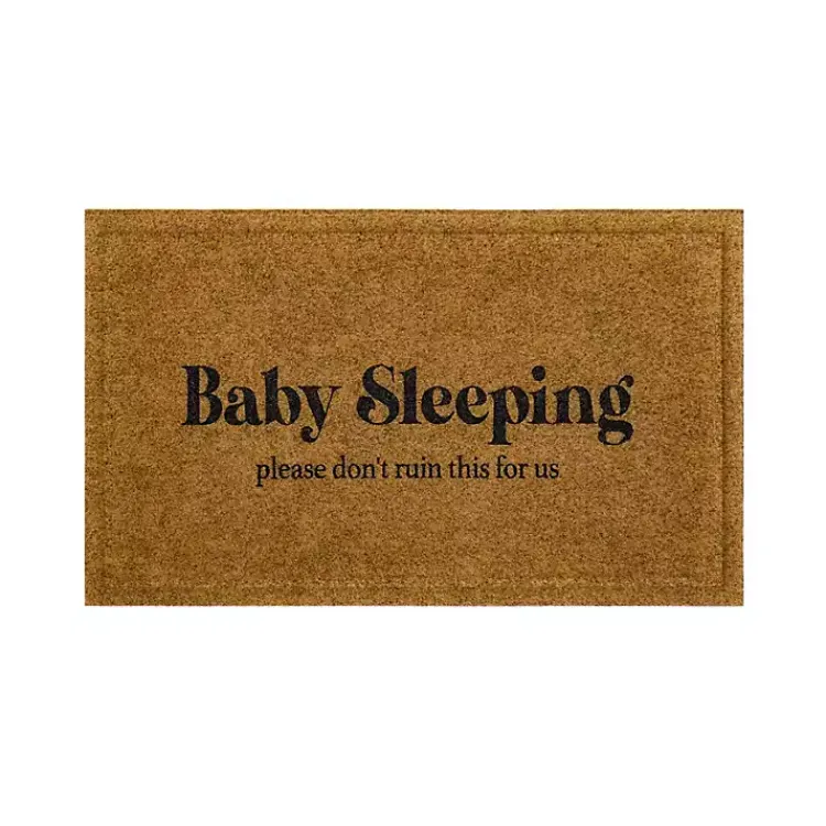 Kirklands Home Doormats|Natural Baby Sleeping Funny Doormat Tan