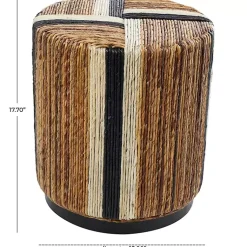 Kirklands Home Accent & End Tables|Natural Banana Leaf Wrapped Accent Table