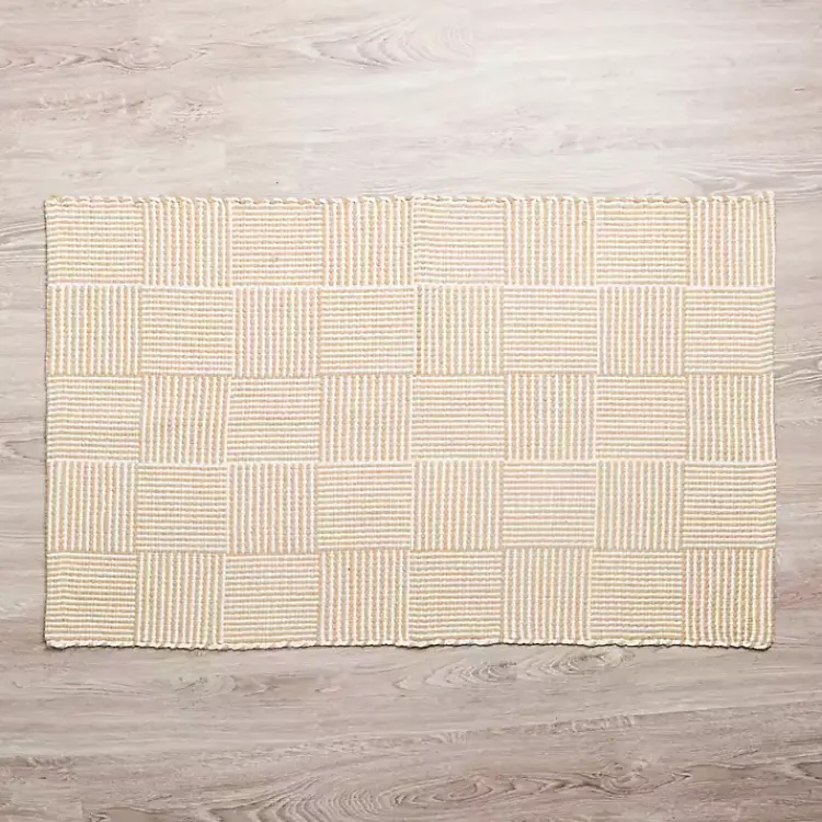 Kirklands Home Accent Rugs|Natural Basketweave Scatter Rug Tan
