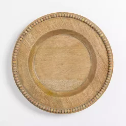 Kirklands Home Serving & Entertaining|Natural Beaded Wood Charger Tan