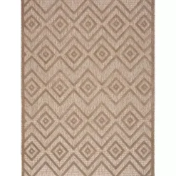 Kirklands Home Outdoor Rugs|Natural Beige Diamond Indoor/Outdoor Area Rug, 4x6 Tan