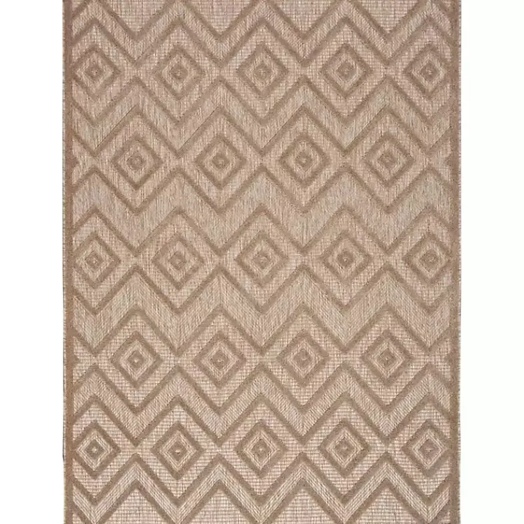 Kirklands Home Outdoor Rugs|Natural Beige Diamond Indoor/Outdoor Area Rug, 5x7 Tan