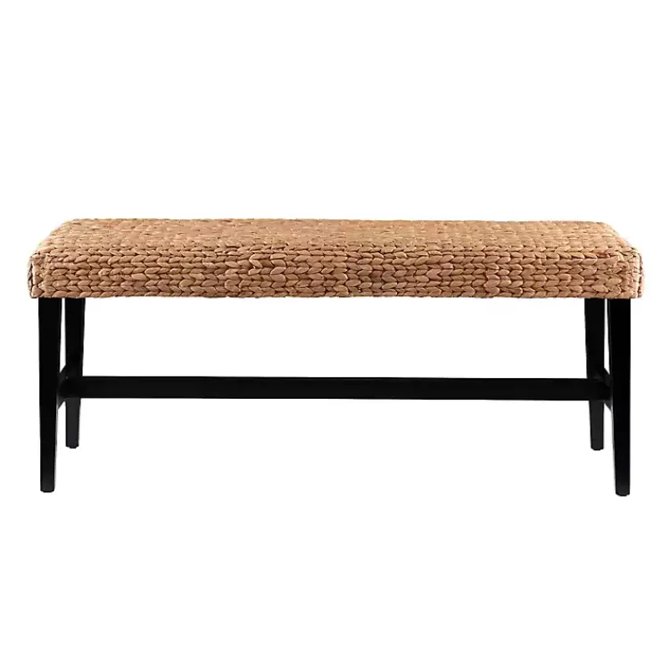 Kirklands Home Benches & Ottomans|Natural Blanchard Water Hyacinth Bench Tan