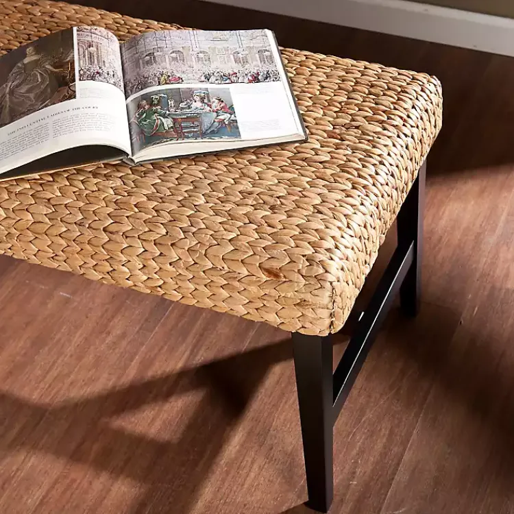 Kirklands Home Benches & Ottomans|Natural Blanchard Water Hyacinth Bench Tan