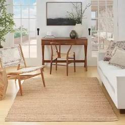 Kirklands Home Area Rugs|Natural Bleach Jute Reversible Area Rug, 4x6 Tan