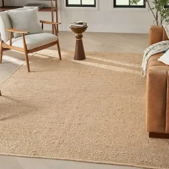 Kirklands Home Area Rugs|Natural Bleach Jute Reversible Area Rug, 8x10 Tan