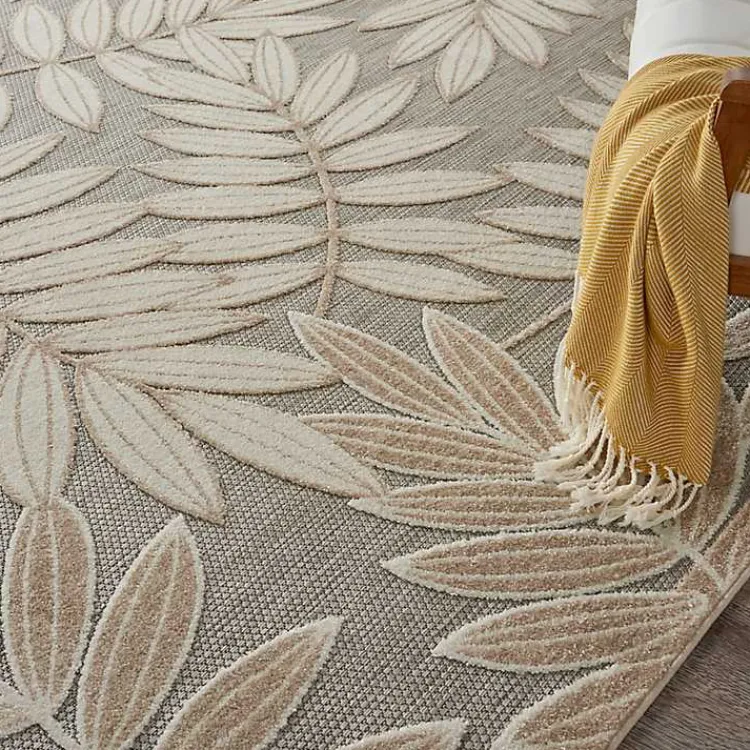 Kirklands Home Outdoor Rugs|Natural Botanical Leaves Outdoor Area Rug, 9x13