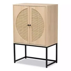 Kirklands Home Cabinets & Sideboards|Natural Cane and Wood 2-Door Cabinet