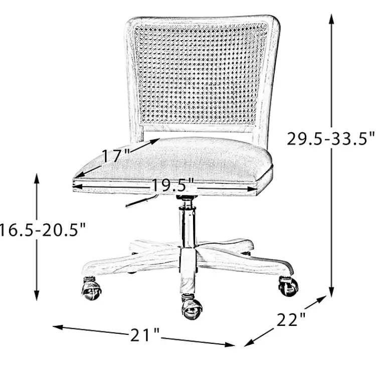 Kirklands Home Office Furniture|Natural Cane Back Linen Office Chair