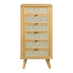Kirklands Home Dressers & Chests|Natural Cane Jewelry Armoire Tan
